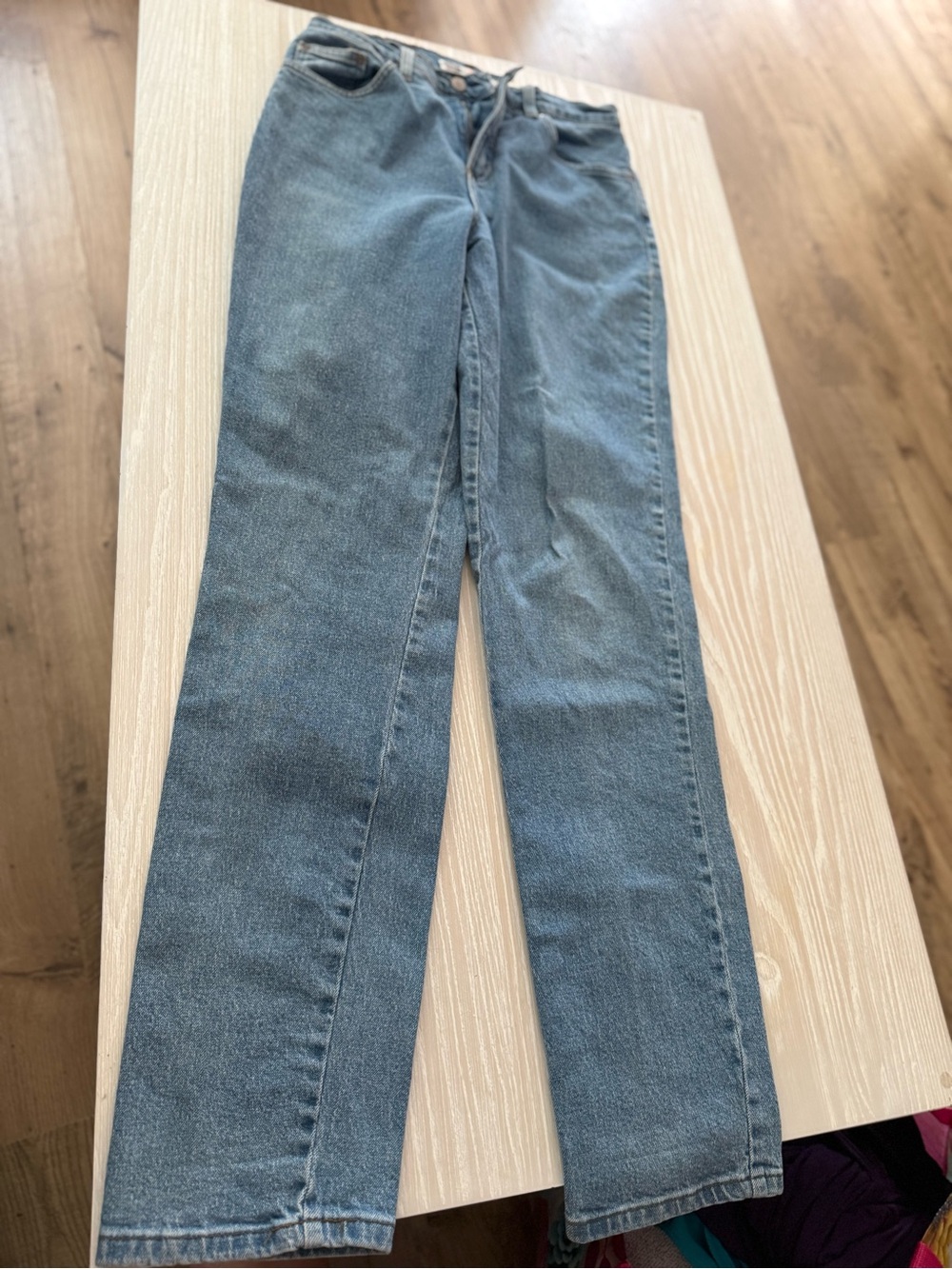 Faded Glory Straight-Leg Jeans in Light Blue Denim